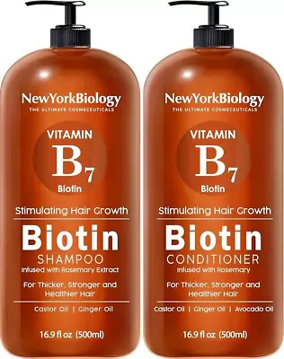 New Biotin Shampoo & Conditioner Set 500ml Hair Growth & Thinning Hair • £16.99