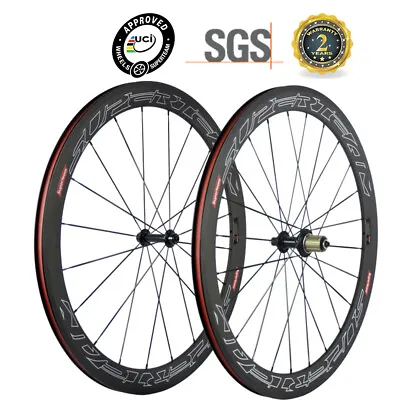 Superteam Carbon Wheels 50mm 23mm Clincher Road Bike Carbon Wheelset 3K Basalt • $315.09