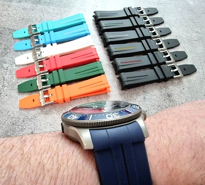 Premium Silicone Rubber Curved End Divers Watch Strap Band 18mm 20mm 21mm 22mm • £13.95