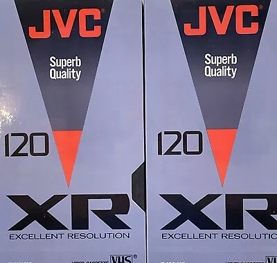 JVC T-120 XR VHS Blank Video Cassette Tape (2) EP 6 Hours SP 2 Hours Sealed • $9.89