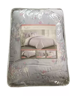 Nicole Miller Full/Queen Comforter Set 5 Pc Unicorn Floral Lilac Purple Sheets • $44.95