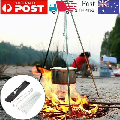 Camping Tripod Campfire Cooking Dutch Oven Tripod Mini Adjustable Grill Tripod • $22.99