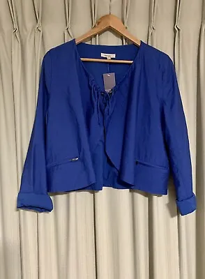$16 • Buy Piper Ladies Lightweight Open Front Jacket Size 14 Colour Cobalt Blue NEW Tags