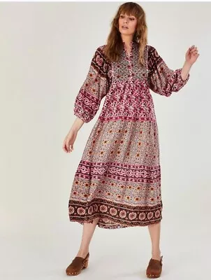 £30 • Buy Monsoon -'Skylar' Smock Embroidered Midi Dress - Natural - Size: L    T L