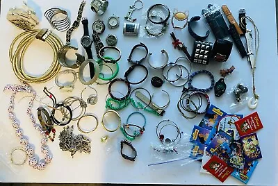 Costume  Fashion Jewelry & Watch Lot. For Art Projects. Disney As Is. Over 5 Ibs • $8