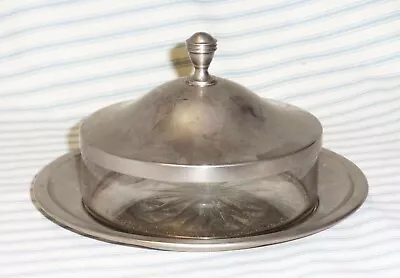 Vintage Candy Dish Bonbonnière Metawa Holland Plated Metal & Glass W/ Undertray • $28