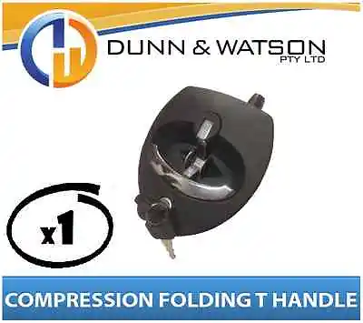 Black Compression Folding T Lock / Handle (Trailer Caravan Toolbox) Drop T X1 • $80