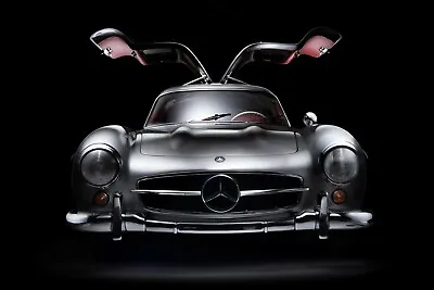 Mercedes Benz 300 SL Gullwing Silver High-Quality 22inx17in Art Poster • $64.95