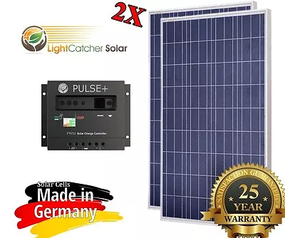 200 Watt 200W Solar Panel Kit + Solar Controller 12/24V Volt RV Boat Off Grid  • $136.81