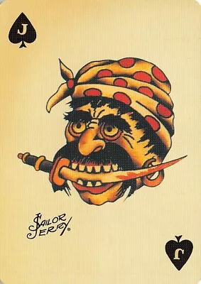 Sailor Jerry Rum Pirate Tattoo Single Swap Playing Card - Jack Of Spades • $3.37