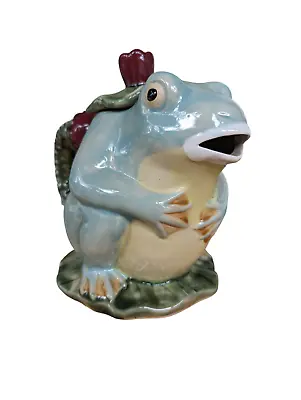 Vintage Henrickson Imports Majolica Style Glazed Ceramic Frog Tea Pot 8  • $34.99