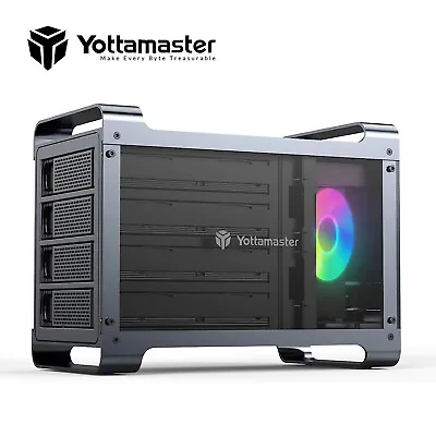 Yottamaster RGB 4 Bay RAID Hard Drive Enclosure Type B For 2.5/3.5  SATA HDD SSD • $179.99