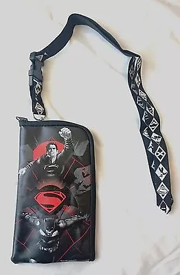 Batman V Superman Lanyard Pouch ID Badge Holder Zipper Wallet TM & DC Comics • $9.99