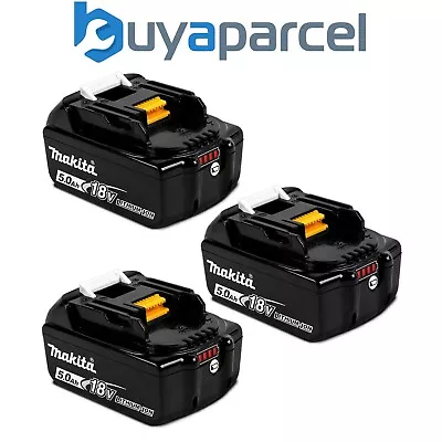 3 X Genuine Makita BL1850 18V 5.0Ah Li-Ion LXT Battery 5AH Star Battery BL1850B • £208.99