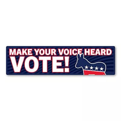 Make Your Voice Heard VOTE! Democrat Bumper Strip Magnet • $3.49