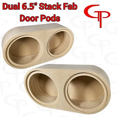 Flush Mount Dual 6.5 Inch MDF Stack Fab Door Pods Speaker Enclosure 1 Pair Rings • $123.49