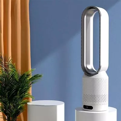 Smart Bladeless Fan Air Purifier 2in1 Circulating Natural Wind Rotating Fan • £59.99