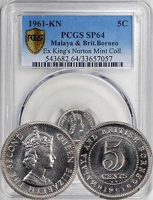 Malaya & British Borneo 1961-KN 5 Cents PCGS SP-64 - Extremely Rare Proof • $2099.99