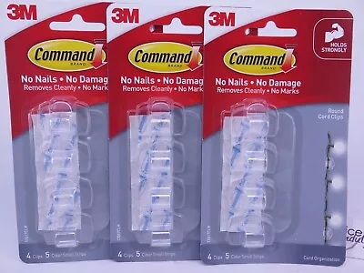 3 X 4 Pack 3M Command Clear Round Cord Clips Holds 5-10mm Cords 17017CLR • $29.99