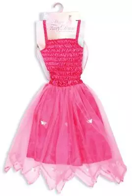 Girls Kids Pink Fairy Dress Party Dressing Up Fancy Dress Outfit Ages 3-5 6-8 • £8.95