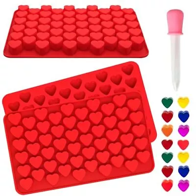 3 Pack Silicone Heart Molds For Gummy Candy Chocolate Soap Jelly • $12.50