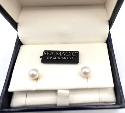 14kt Yellow Gold Sea Magic By Mikimoto 6.5 Mm Akoya Cultured Pearl Earrings • $359.96