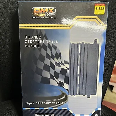 New DMX Racer Slot Car 3 Lane Straight Track Module - DMXSLOTS PLATFORM 1220SX4 • $10