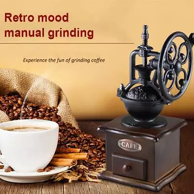 Manual Coffee Grinder Antique Cast Iron Hand Crank Coffee Mill With W Prof • $25.80