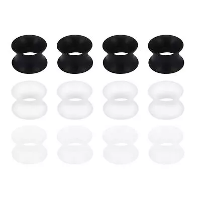 6Pair Set Thin Silicone Flesh Tunnel Black Clear Saddle Ear Plug Expander 6-25mm • £3.69