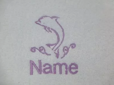 £4.58 • Buy DOLPHIN Personalised Name Embroidered On A Hand Towel, Bath Towel Or Bath Sheet