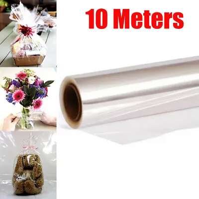 £10.82 • Buy 10m Clear Cellophane Wrap Roll For Gift Flower Bouquet Baskets Wrapping Arts