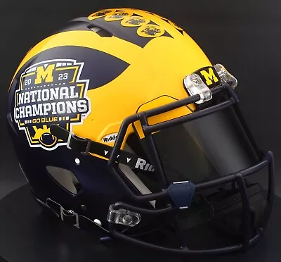 2023 NATIONAL CHAMPIONS MICHIGAN WOLVERINES Riddell AUTHENTIC Football Helmet • $479.99