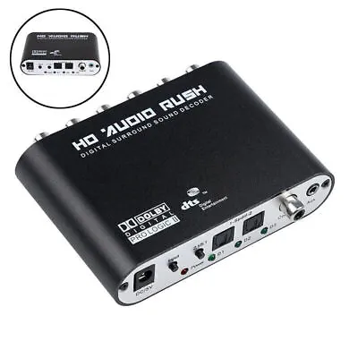 Optical SPDIF Coaxial AC3 DTS To 5.1CH Analog Audio Rush Sound Decoder Converter • £28.49