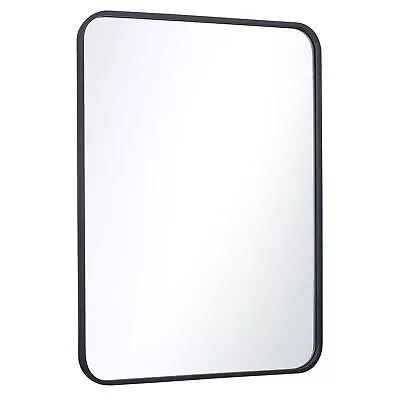 30in Black Metal Frame Wall Mirror For Bathroom Rectangular Vanity Mirror Decor • $42.58