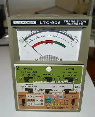 LEADER LTC-906 Semiconductor Transistor Checker Tester W/ Cables • $348