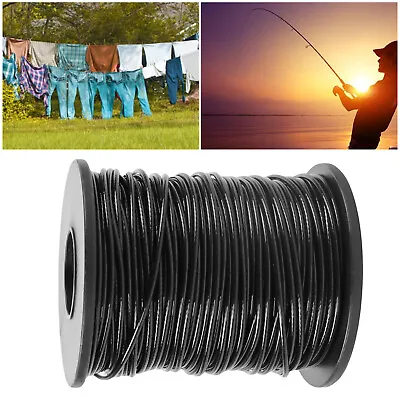 50ft-495ft Black Vinyl Coated Stainless Steel 304 Cable Wire Rope 7x7 For 1/16  • $8.45