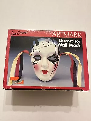 1991 Vintage Artmark 4.5” X 3” Decorator Wall Mask Hand Painted #74304 • $9