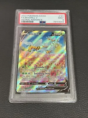 BEEDRILL V ALT ART FULL ART 161/189 ASTRAL RADIANCE SWSH TCG Pokémon PSA 9 MINT • $37.99