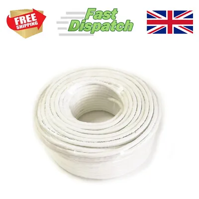 £39.99 • Buy CAT6 UTP External Outdoor Network Ethernet Lan Cable 50m Or 100m Copper WHITE