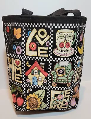 Mary Engelbreit  Love Home Family Friends  Cloth Tote Bag Moon Dog Flower Teacup • $19.97