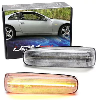 JDM-Spec Clear LED Sequential Blink Side Marker W/ Wires For 90-96 Nissan 300ZX • $54.61