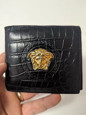 Versace La Medusa Bifold Leather Men's Wallet - Black • $49.99