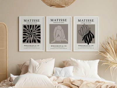 £31.99 • Buy Set Of 3 Matisse Black And Grey Wall Art Prints Living Room Home Décor Poster
