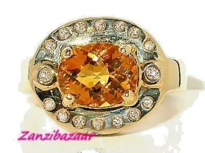 Laura Ramsey 14k Yellow Gold Citrine & Diamond Designer Ring • $899.99