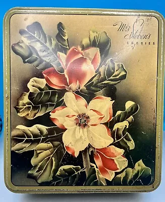 Vintage Mrs. Steven’s Candy Tin Chicago - Magnolia Flowers • $13.95