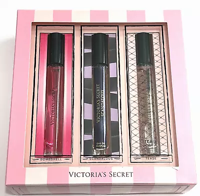 Victoria's Secret 3pc Gift Set Bombshell Scandalous Tease 7 Ml Each Rollerball • $32.95