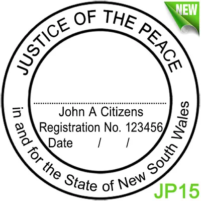 JP15 40mm Round JUSTICE OF THE PEACE NSW Custom Flash Stamp Self Inking Refillab • $23.30