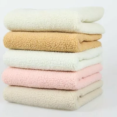 Faux Lamb Wool Fur Sherpa Fleece Fabric Lining Craft Cloth Flutty Warm Soft Trim • £23.83