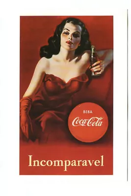 Vintage 1991 Beba COCA-COLA! Incomparavel BRAZILIAN BEAUTY 1950 Poster Postcard! • $9.99