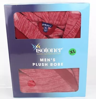 Isotoner Men's Plush Robe Spa Collared Red Heather • $17.99